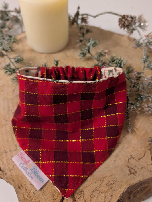 Nutcracker & Tartan Reversible Dog Bandana