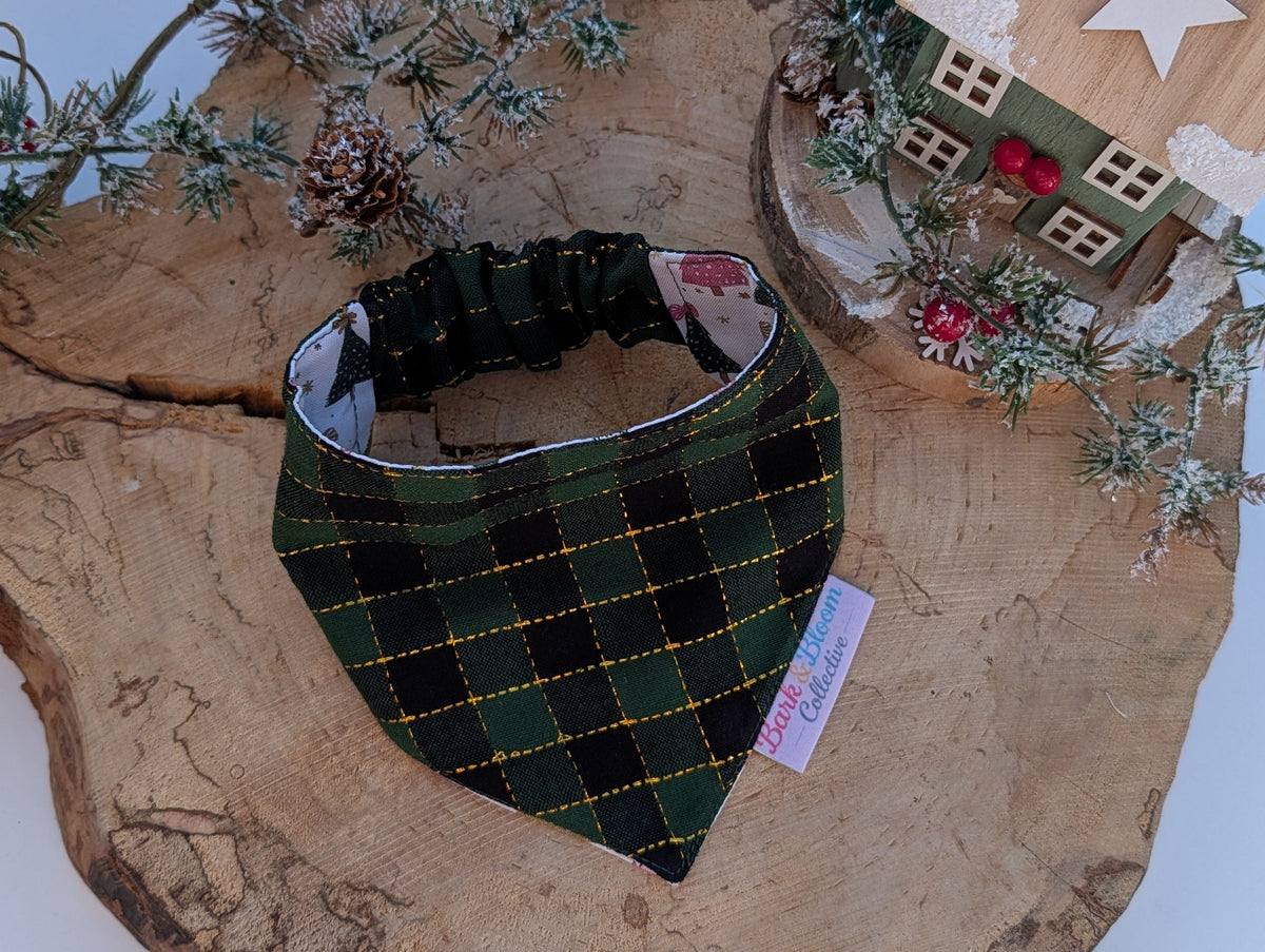 Nutcracker & Tartan Reversible Dog Bandana